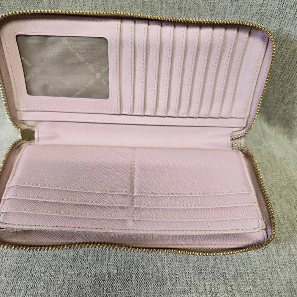 Michael Kors Jet Set Travel Continental Leather Wallet - Soft Pink 8
